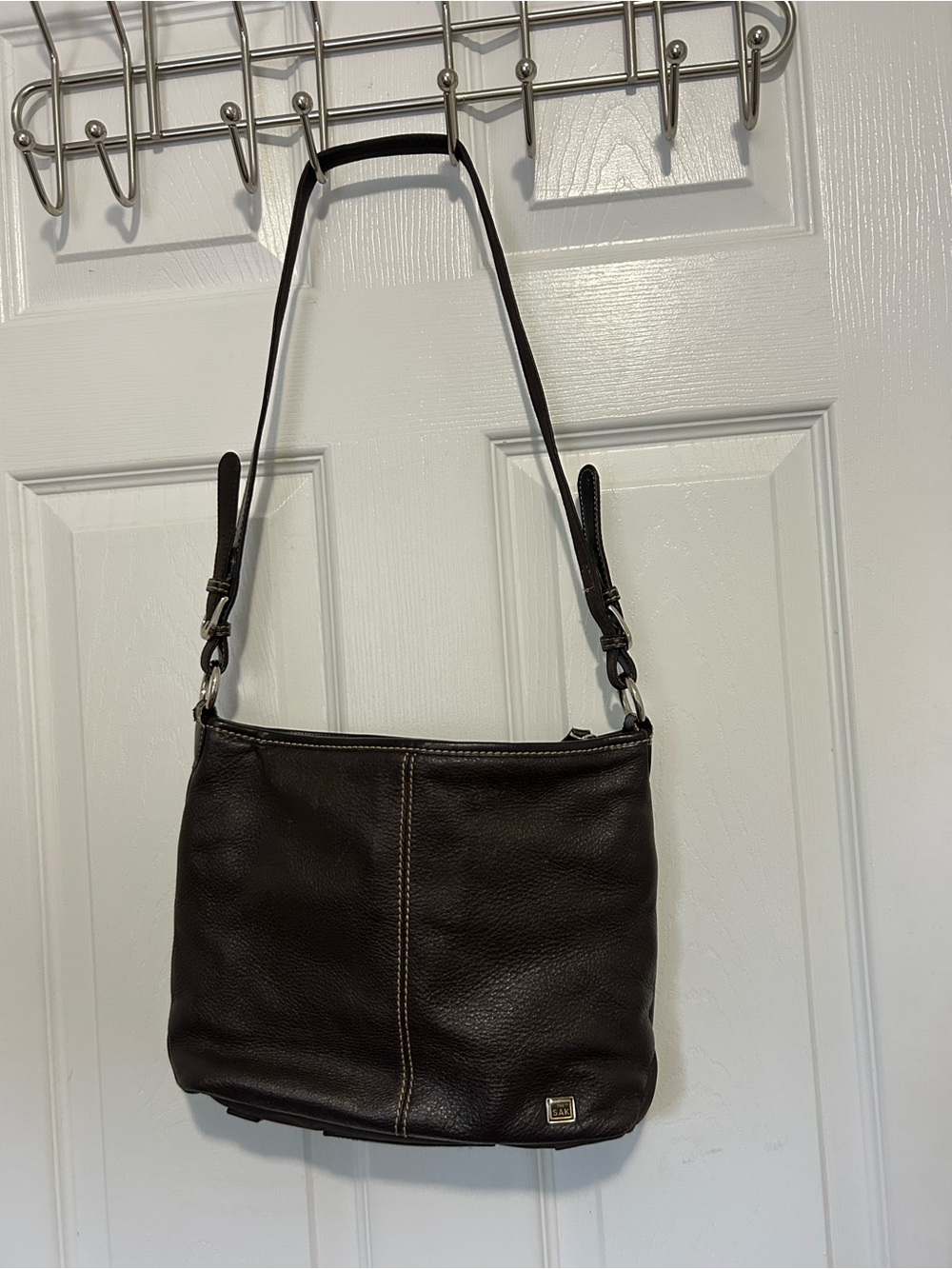 The Sak Dark Brown Leather Shoulder Bag
